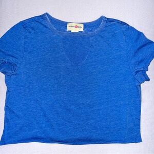 Wishful Park Size Large Blue Cropped T-Shirt